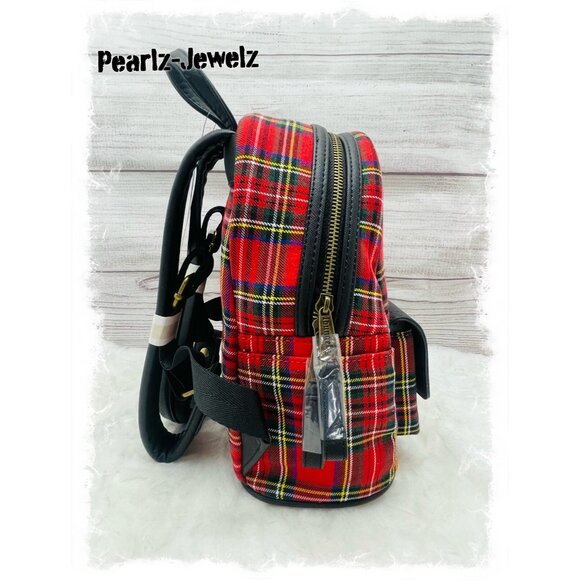 Loungefly Harry Potter Prefect Red Plaid Pin Mini Backpack BoxLunch NWT main image 5